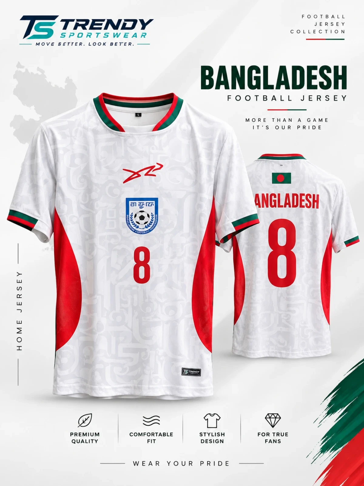 Bangladesh Football Jersey – White Home Jersey
